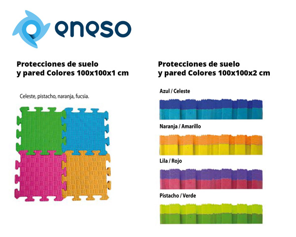 Protecciones de suelo de colores 100 x 100 x 1cm